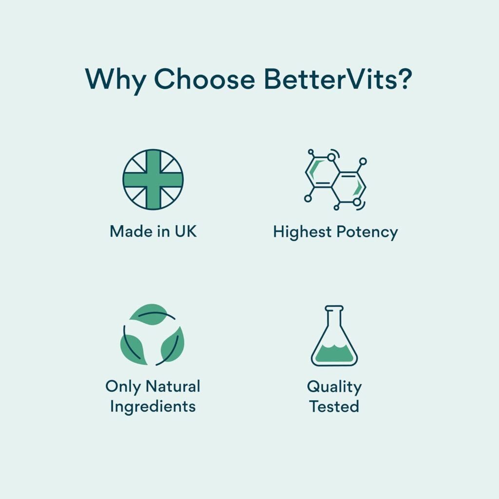 Bettervits Apple Cider Vinegar Gummies | Vitamin C | Chromium | Blood Sugar | Healthy Weight | Repair Cell Damage | Apple Flavour
