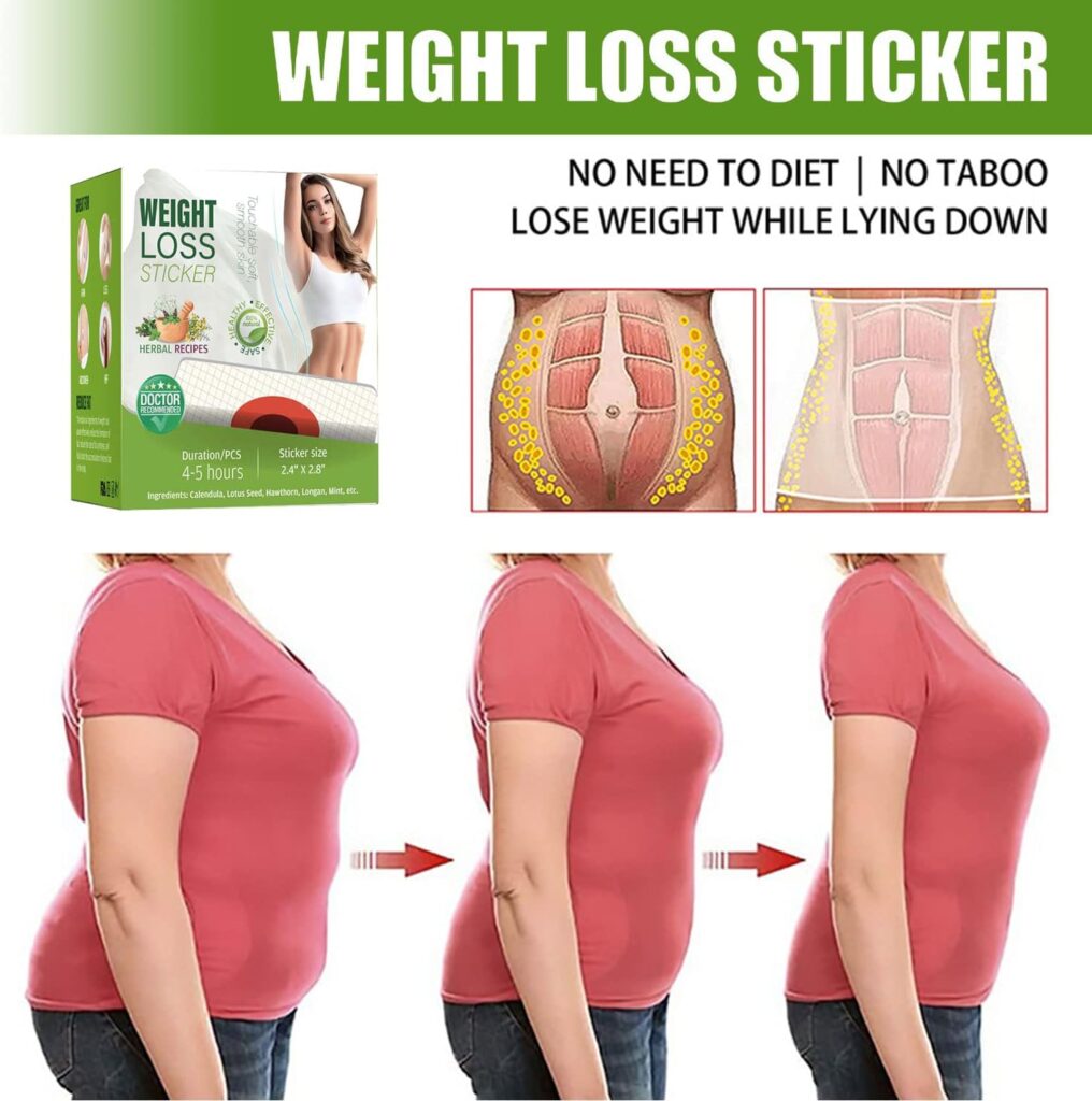 Chinoxia 120Pcs Weight Loss Patches, Herbal Belly Slimming Detox Patch for Fat Burning, Appetite Suppressant for Weight Loss, 0.1 kilograms