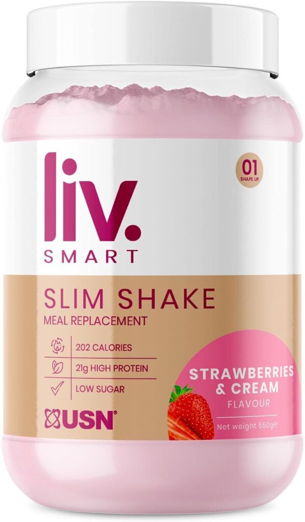 Liv.Smart by USN Slim Chocolate Brownie 550g - High Protein (21g) Meal Replacement Shake  Weight Loss Support - Low in Sugar  Suitable for Vegetarians