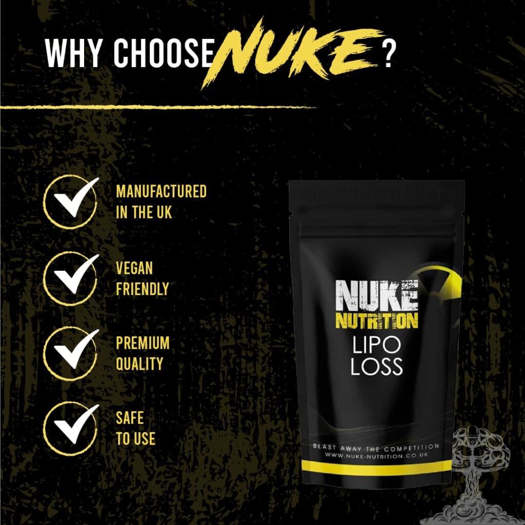 Nuke Nutrition Lipo Loss Tablets | 60 Tablets | Maximum Strength Weight Loss That Work Fast | Keto Shred Fat Burning | Contains Ginseng, Green Tea, Acai Berry  Caffeine | Thermo Fat Burn