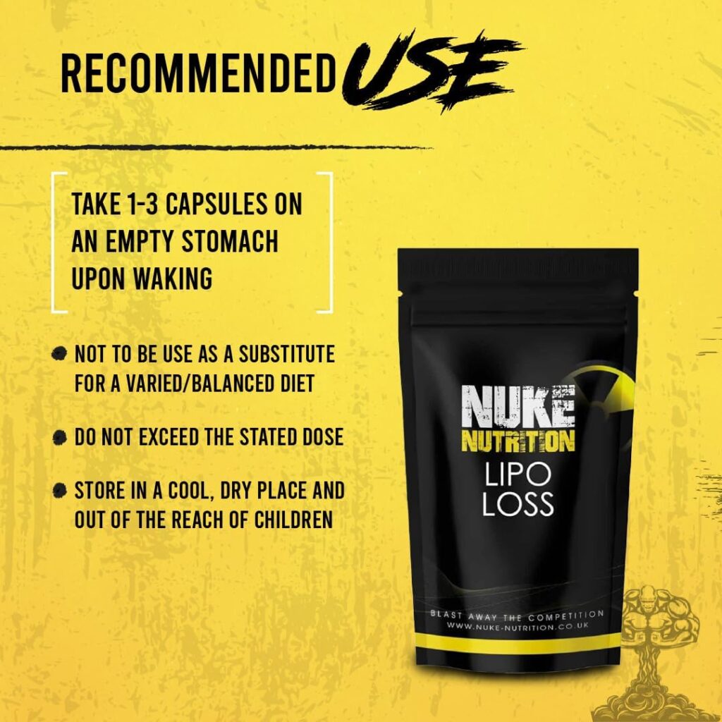 Nuke Nutrition Lipo Loss Tablets | 60 Tablets | Maximum Strength Weight Loss That Work Fast | Keto Shred Fat Burning | Contains Ginseng, Green Tea, Acai Berry  Caffeine | Thermo Fat Burn
