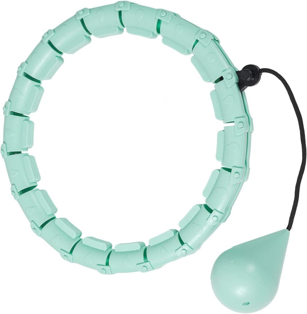 Pterygoid Weighted Hula Hoop, Smart Hula Hoop with Ball, 24 Detachable Knots Auto-Spinning Fitness Weight Loss Massage for Adults and Kids Exercising