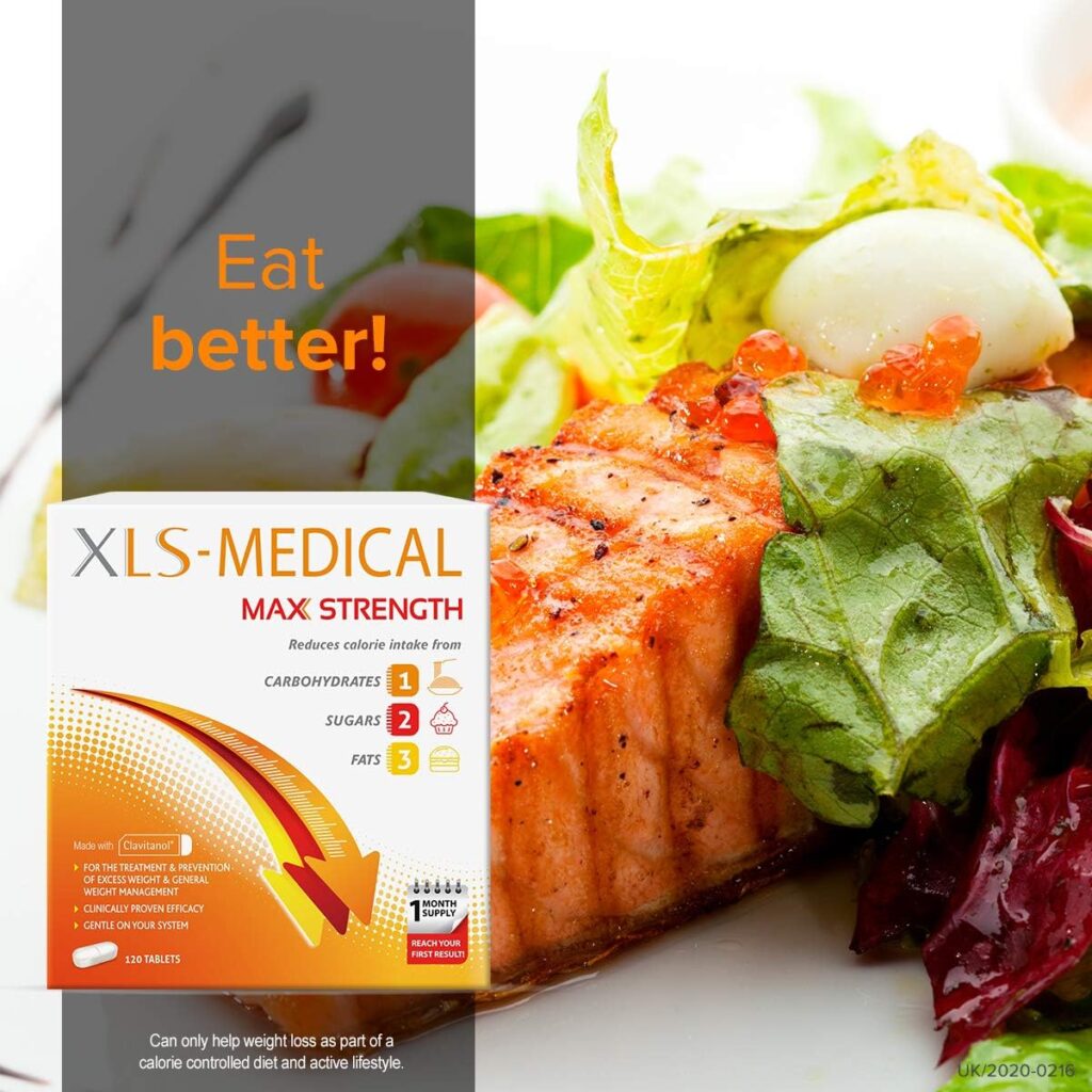 XLS Medical Max Strength Tablets - Reduce Calorie Intake from Carbohydrates, Sugars and Fats - Weight Loss Aid - 40 Tablets, 10 Days Treatment